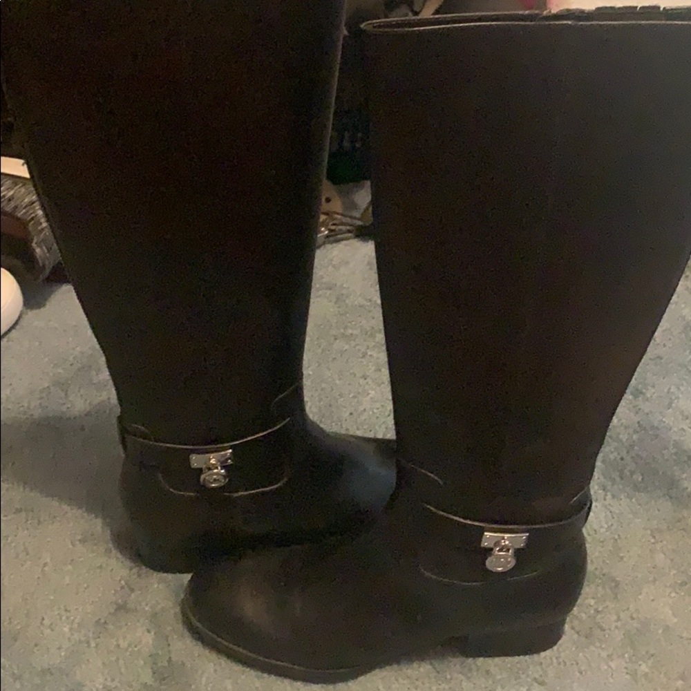 MK black tall boots